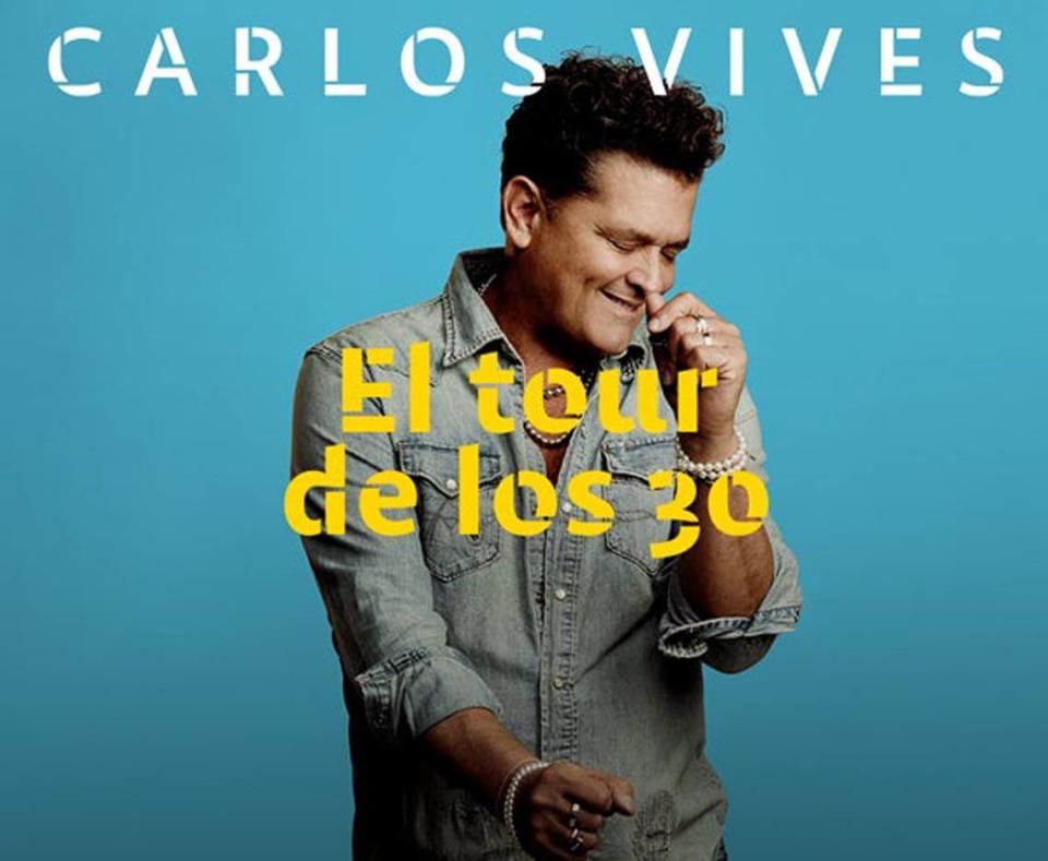 Carlos Vives trae ‘El tour de los 30’ en el Kaseya Center. Cortesía