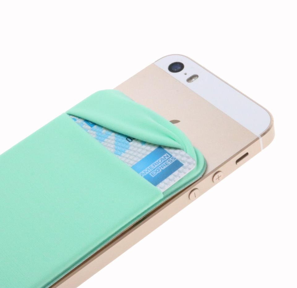 phone wallet card holder adhesive sleeves elastic