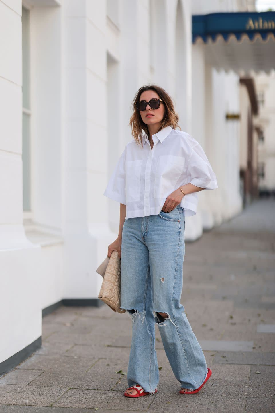 a woman wearing sunglasses