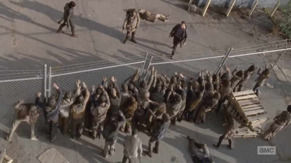 the walking dead zombies gate