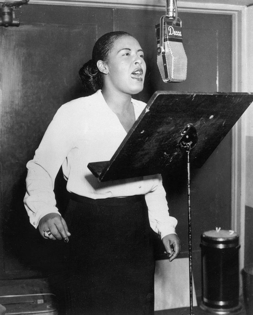 Holiday recording a song in 1946