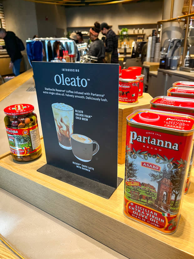 Oleato Olive Oil Display at the Chicago Reserve Roastery<p>Courtesy of Jessica Wrubel</p>