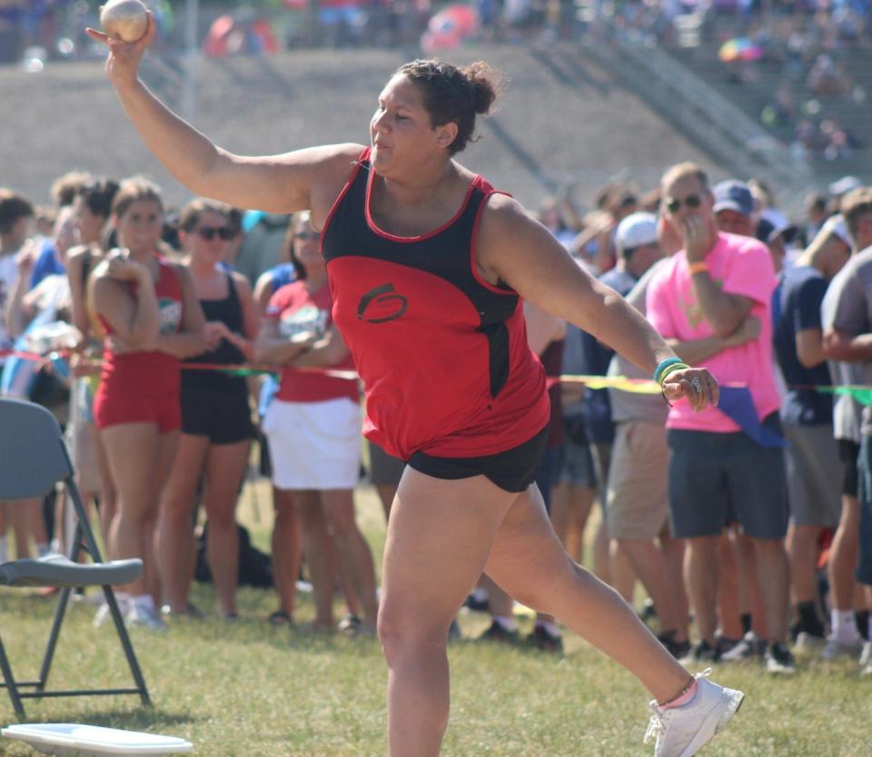 Onaway returning state qualifier Trinity Splan will lead the way for the Cardinals in the girls throwing events.