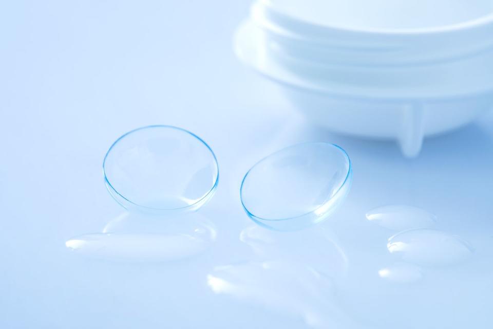 Old pairs of contact lens cases