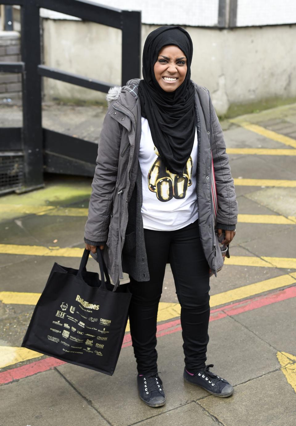 Great British Bake Off winner Nadiya Hussain leaves ITV London Studios where she was a guest panelist on ITV's Loose Women where she said she is is "unlikely" to arrange the marriages of her children.