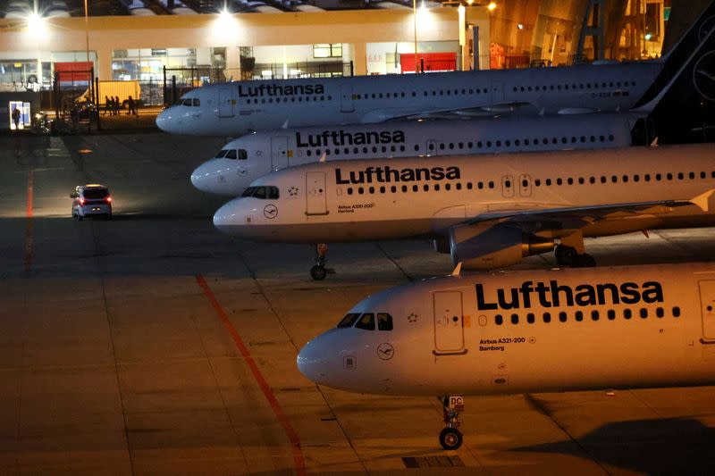 FILE PHOTO: Strike called by the German trade union Verdi in Frankfurt