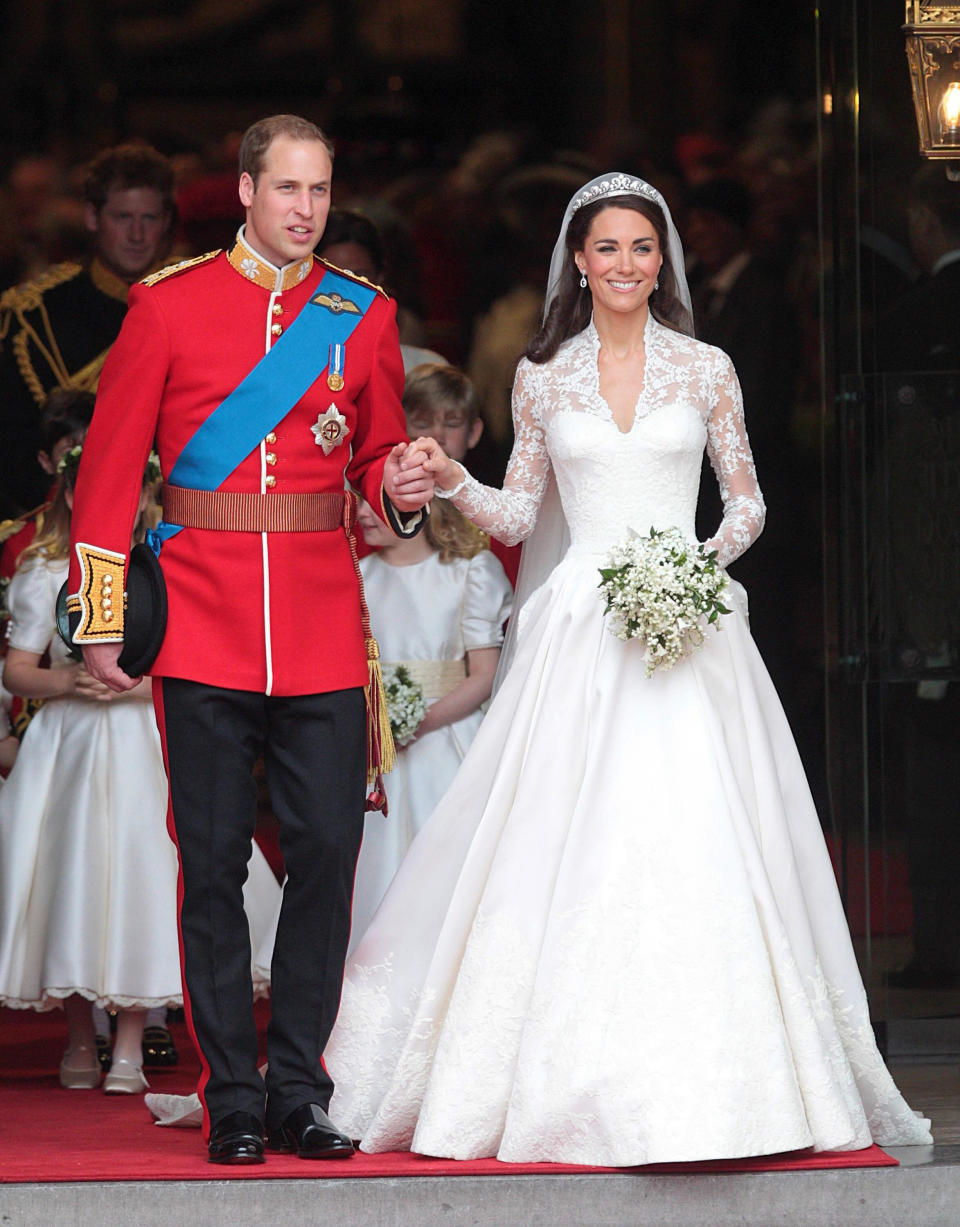 William and Kate emerge from Westminster Abbey after their wedding [Photo: PA]