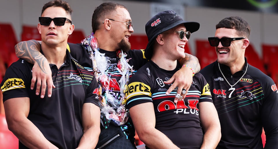 Scott Sorensen with James Fisher-Harris, Mitch Kenny and Nathan Cleary.