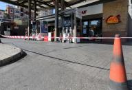 FILE PHOTO: A gas station closes during a protest against tight supply of dollars in Beirut