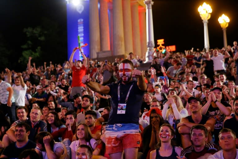 English fans were vastly outnumbered by Tunisians in the stadium in Volgograd