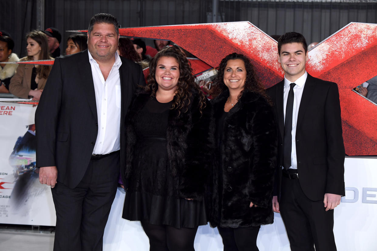 The Tapper Family (Jonathan, Nikki, Josh and Amy) from Googlebox attending the xXx: Return of Xander Cage Premiere at the O2 Cineworld, London