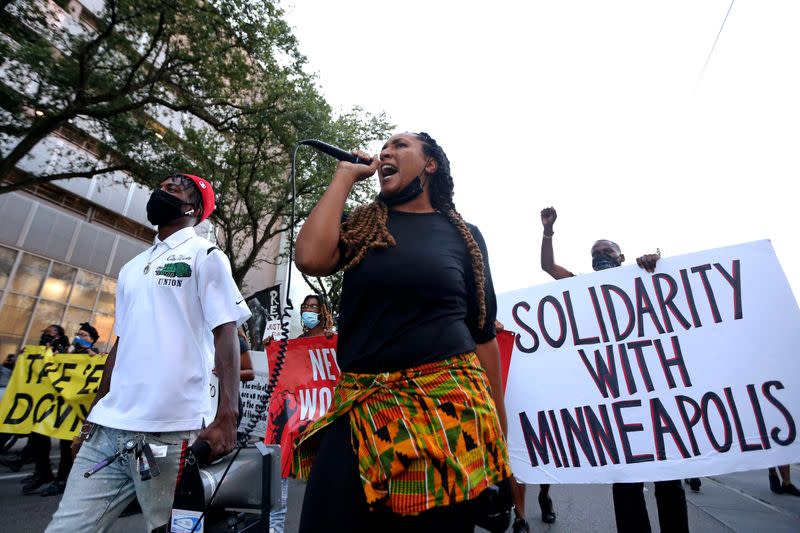 Protesters rally against the death in Minneapolis police custody of George Floyd, in New Orleans