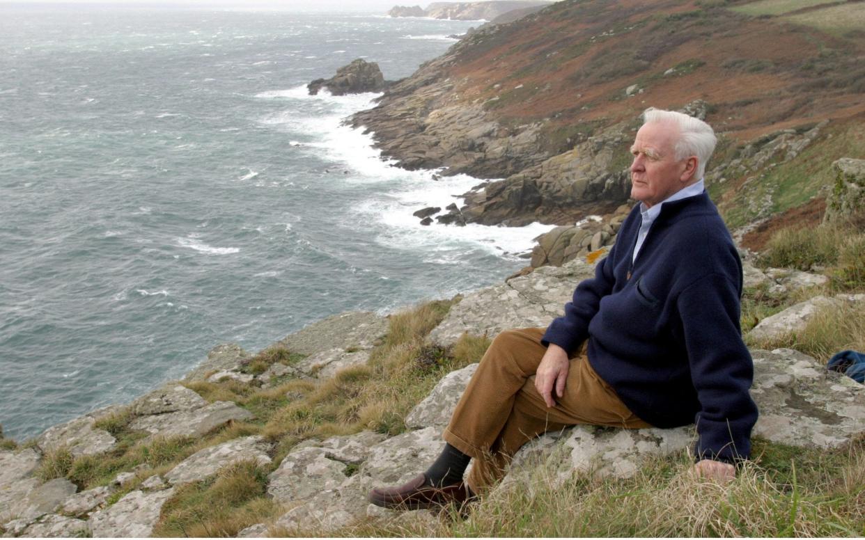 John le Carré near his home in Cornwall - REX