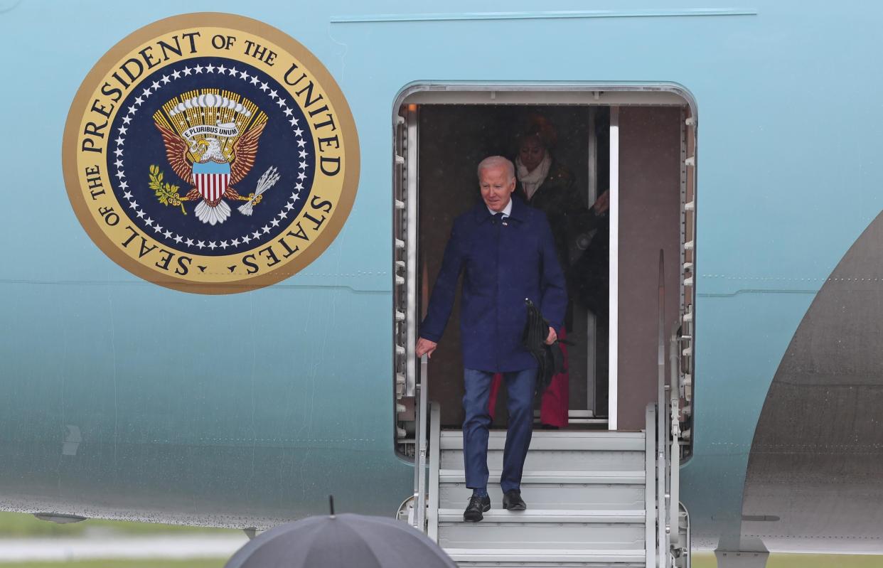Biden disembarks at Dublin Airport (PA)