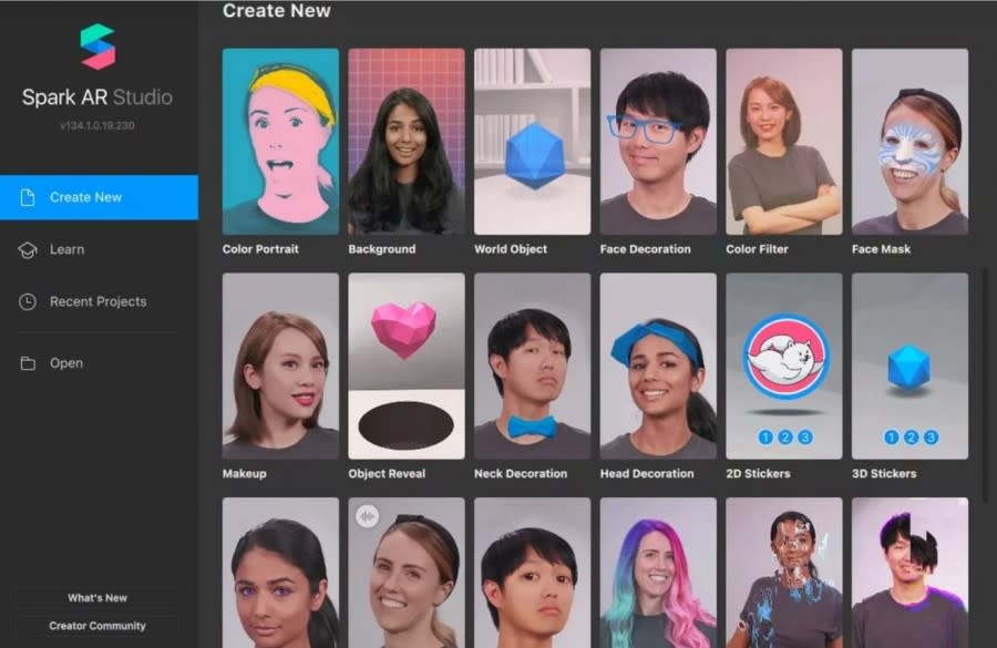  圖/ Spark AR Studio