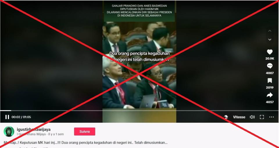 <span>Screenshot of the false TikTok video, captured on April 29, 2024</span>