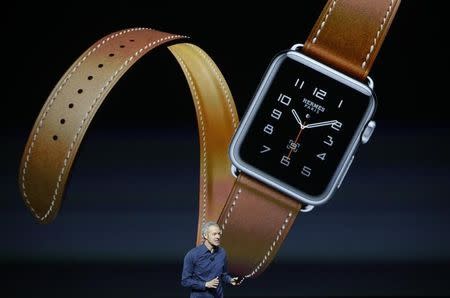 Jeff Williams Apple's senior vice president of Operations, speaks about the Hermes watchband for the Apple Watch, during an Apple media event in San Francisco, California, September 9, 2015. Reuters/Beck Diefenbach