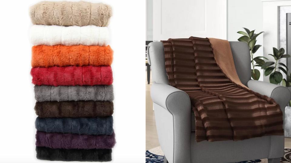 Soft to the touch and warm to the skin, this faux blanket's got you covered.