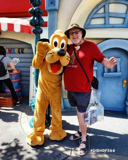 Jeff Reitz, alongside Pluto, said when Disneyland closed amid the pandemic, "it wasn't so much the park in Disneyland that I missed. It was the people of Disneyland, the cast members, the other guests. That's what I really missed was all the camaraderie."