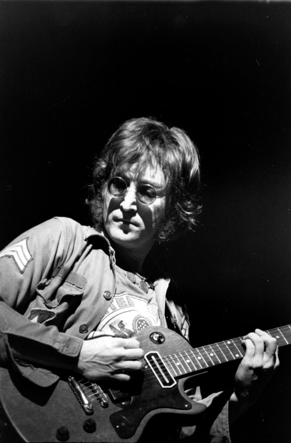 John Lennon performing at New York's Madison Square Garden in 1972.