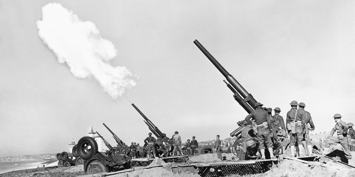 US anti-aircraft gun World War II WWII Pacific