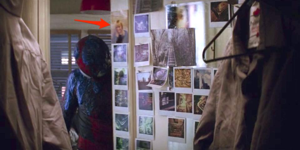 Printed out photos seen on the inside of Peter Parker's closet in "The Amazing Spider-Man 2."