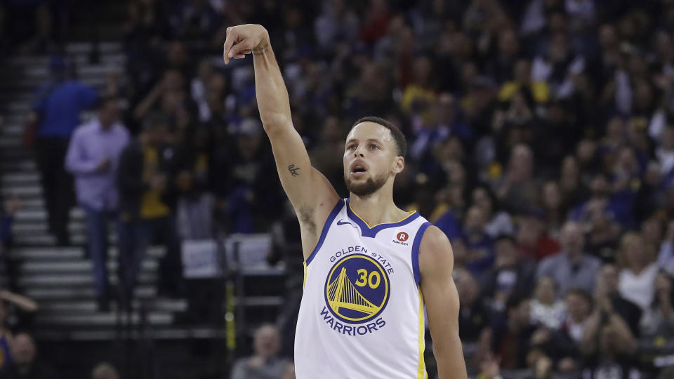 Stephen Curry sold more jerseys than anybody else in the NBA for the third straight regular season. (AP)