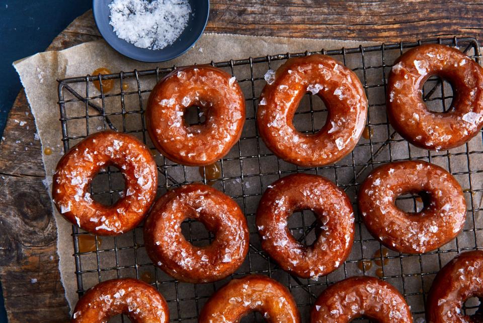 Apple Butter Doughnuts with Salted-Caramel Glaze