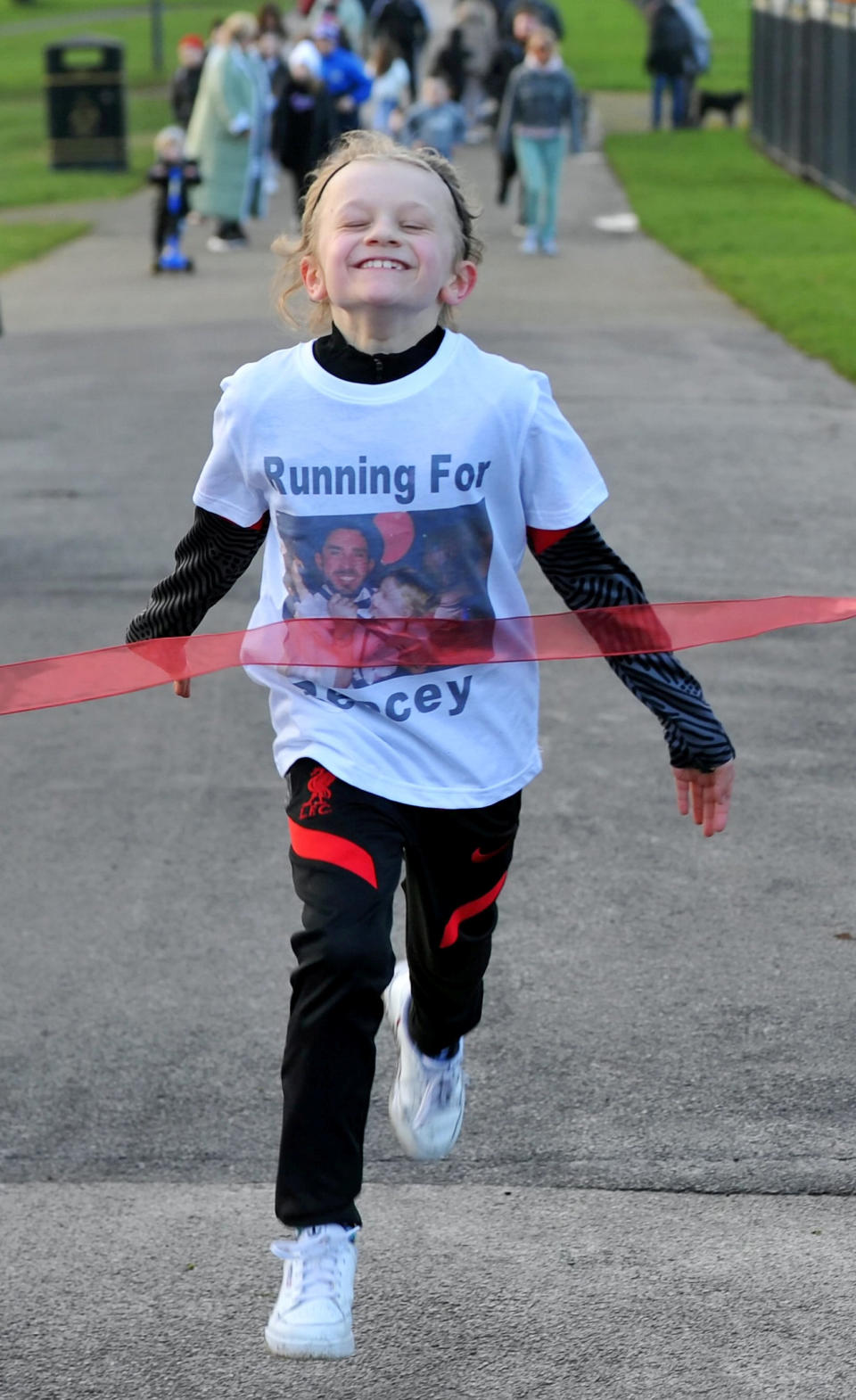 Jordan Banks raised money for charity in January by running over 30 miles in 10 days to celebrate what would have been the 30th birthday of his uncle Reece Begg, who killed himself two years ago. (SWNS)