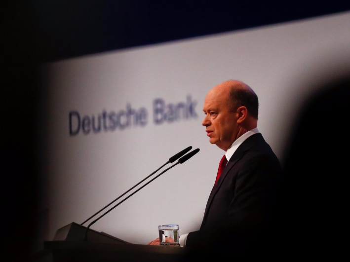 Deutsche Bank CEO John Cryan addresses the bank's annual general meeting in Frankfurt, Germany, May 19, 2016.</p>
<p> REUTERS/Kai Pfaffenbach 