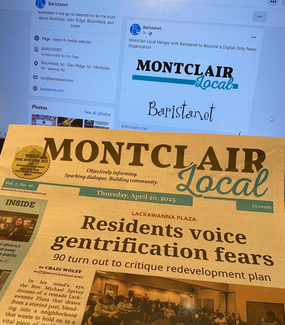 The nonprofit newspaper Montclair Local and Baristanet, an online news website focused on Montclair, announced a merger on April 21, 2023.