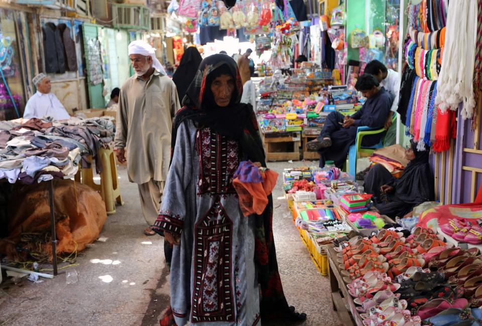 A woman shops in the old bazaar in Chabahar, Iran, on May 13, 2015.