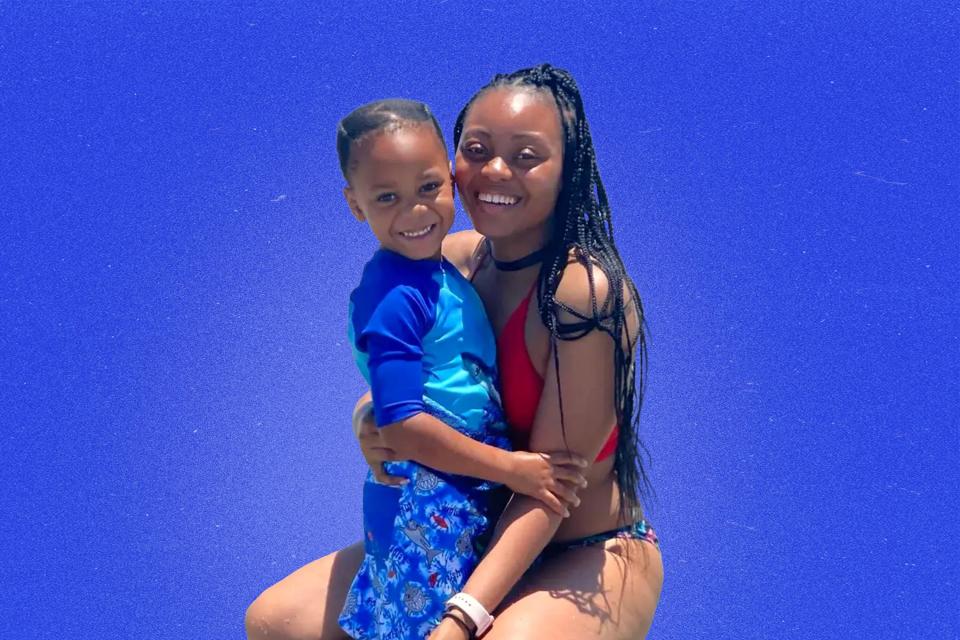 Amber Nicole Thurman shown with her 6-year-old son.