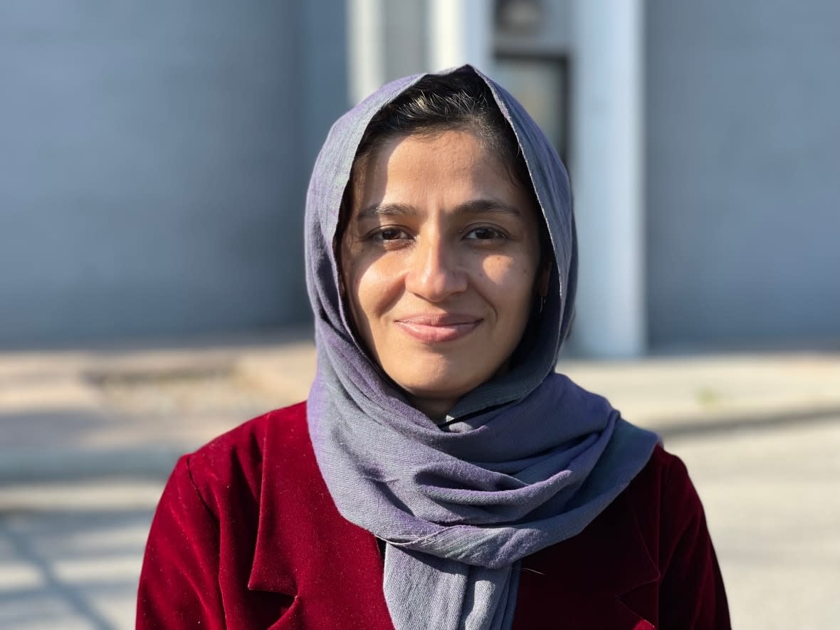 Fatima Tabish says refugees worry about finding a place to rent once they can leave the reception hotels where they have been staying since their arrival in the city. (Dan McGarvey/CBC - image credit)