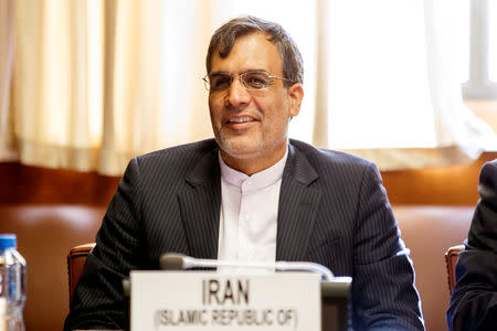 Iran's Deputy Foreign Minister Hossein Jaberi Ansari attends a meeting during consultations on Syria at the European headquarters of the United Nations in Geneva, Switzerland September 11, 2018. Salvatore Di Nolfi/Pool via REUTERS