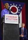 Former President Barack Obama speaks as he campaigns in support of Ohio gubernatorial candidate Richard Cordray, Thursday, Sept. 13, 2018, in Cleveland. (AP Photo/David Dermer)