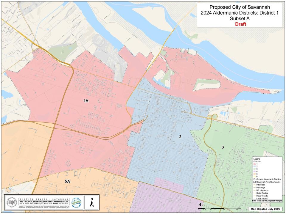 The MPC-proposed maps for the City of Savannah's once-per-decade redistricting session.