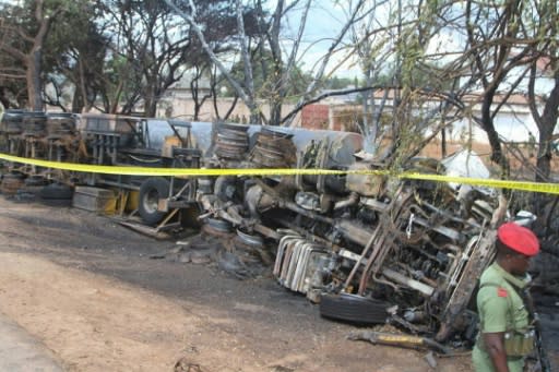 Motorbike taxis were damaged by the force of the fuel tanker blast in Tanzania