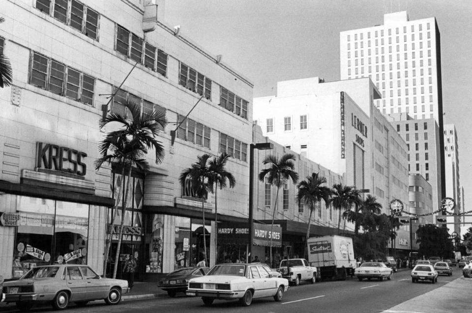The Kress store on Flagler Street in Miami at the time it was going out of business in 1980.