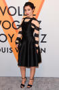 <p><strong>26 October</strong> Ruth Negga opted for a black dress worn over a striped top.</p>