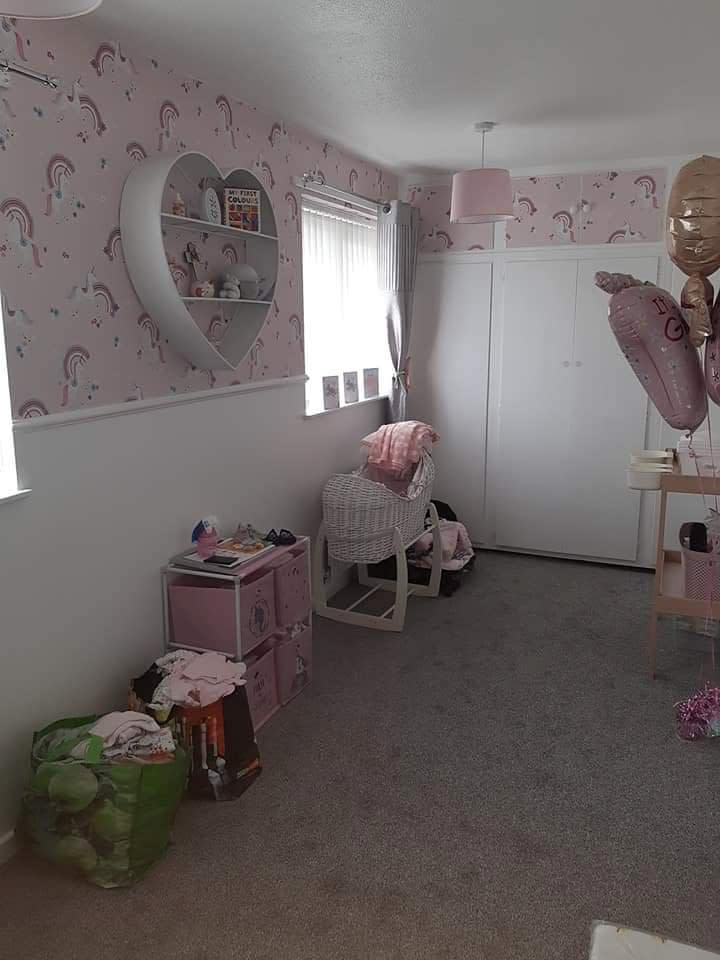 The mum-to-be had decorated the nursery in a pink hue. (Hayley Sexton/SWNS)