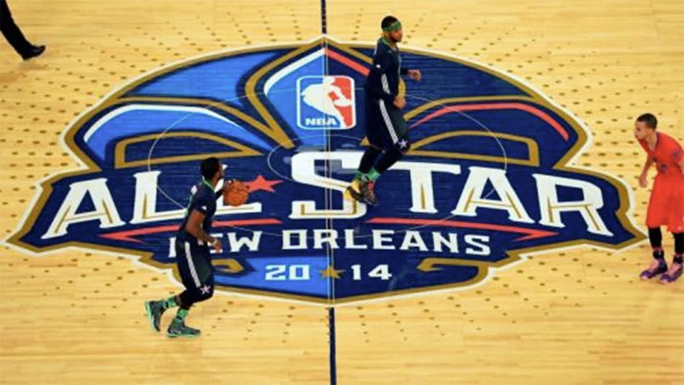 Kyrie Irving brings the ball up court during the 2014 NBA All-Star Game. Photo: Reuters