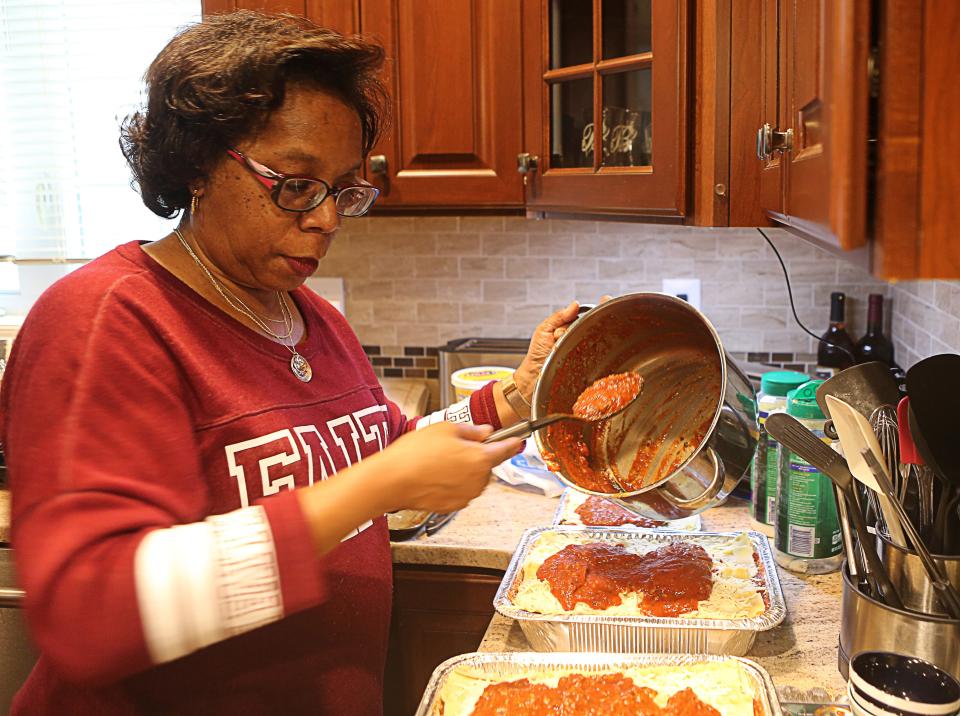Gwendolyn Baker has volunteered for Lasagna Love for the past two years -- the organization finds people to make and deliver meals for needy families.