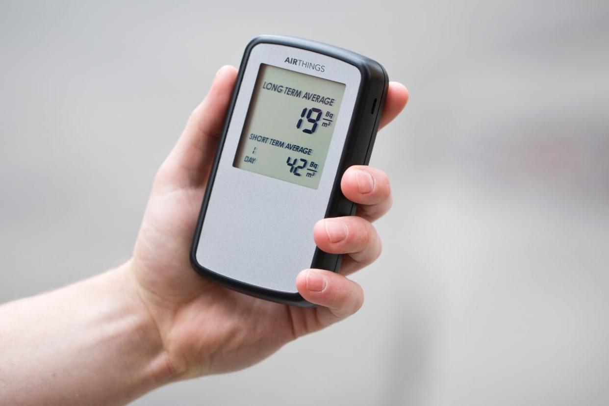 A radon detector can provide a snapshot of radon levels in a home. Radon is an odourless and colourless gas. (Airthings - image credit)