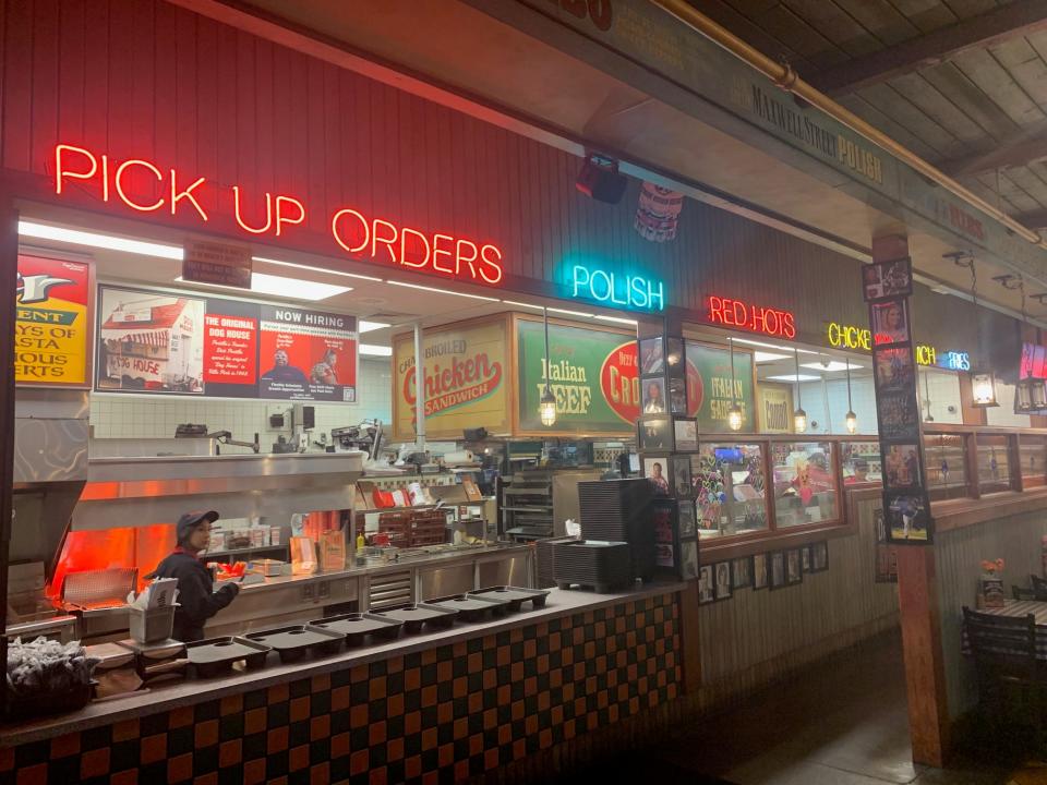 order and pick up counter at portillo's chain in Chicago