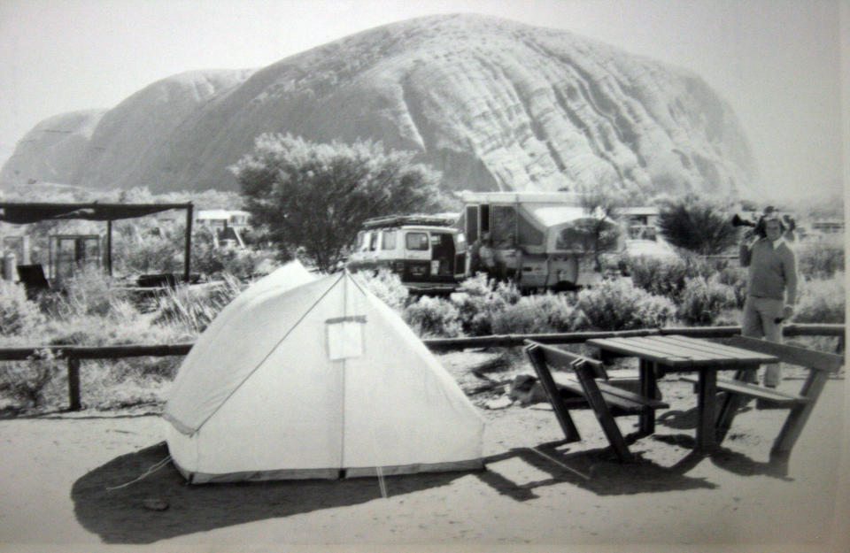 Pictured is the camping area, including Lindy Chamberlain's tent, where her daughter Azaria went missing on Aug. 17, 1980. 