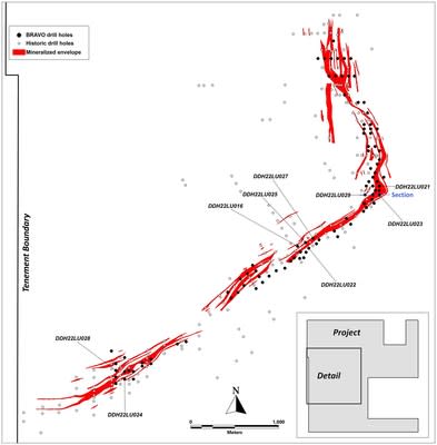 Location of Bravo Drilling Reported in this Document (CNW Group/Bravo Mining Corp.)