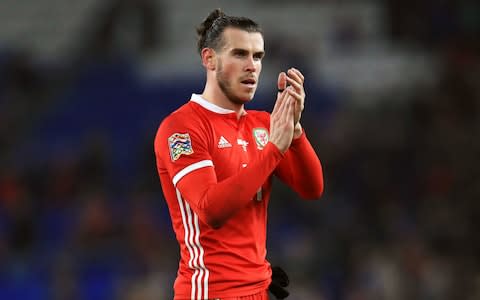 Wales' Gareth Bale applauds the fans after the UEFA Nations League, Group B4 match at the Cardiff City Stadium - Credit: PA