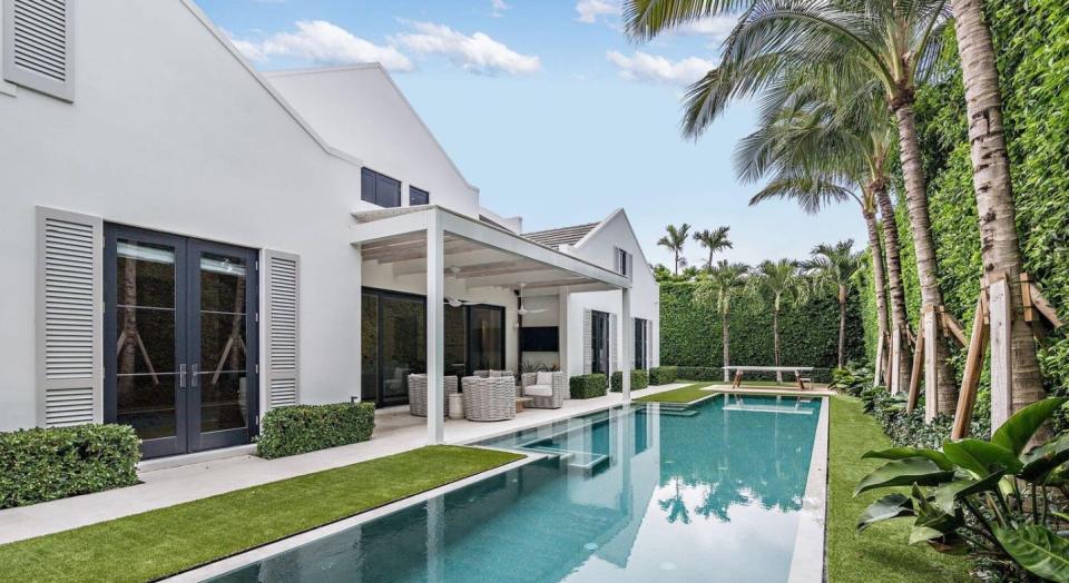 Just sold for a price reported in the multiple listing service at $14.35 million, a house at 152 Dolphin Road on the North End of Palm Beach has a 50-foot lap pool in its backyard.