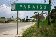 A sign entrance to the city is seen in Paraiso, Tabasco, Mexico April 25, 2018. REUTERS/Carlos Jasso/Files